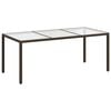 vidaXL Gartentisch Braun 190x90x75 cm Geh&auml;rtetes Glas und Poly Rattan