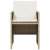 vidaXL Gartenstühle mit Kissen 4 Stk. Beige Poly Rattan