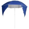 vidaXL Strandschirm mit Seitenteilen Blau 215 cm