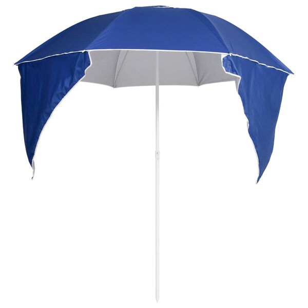vidaXL Strandschirm mit Seitenteilen Blau 215 cm