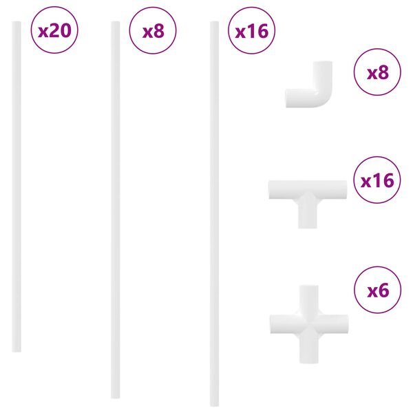 vidaXL PVC Rohr 2 pcs Wei&szlig; 12,2 x 1,8 x 500 mm PP und PE
