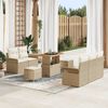 vidaXL Gartensofa-set mit Kissen 8 pcs Beige Poly-Rattan
