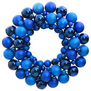 vidaXL Weihnachtskranz Blau 45 cm Polystyrol