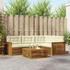 vidaXL Outdoor-Sofagarnitur mit Kissen 5 pcs Natur und Creme