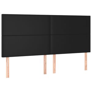 vidaXL Kopfteil Schwarz 200x5x118/128 cm Kunstleder