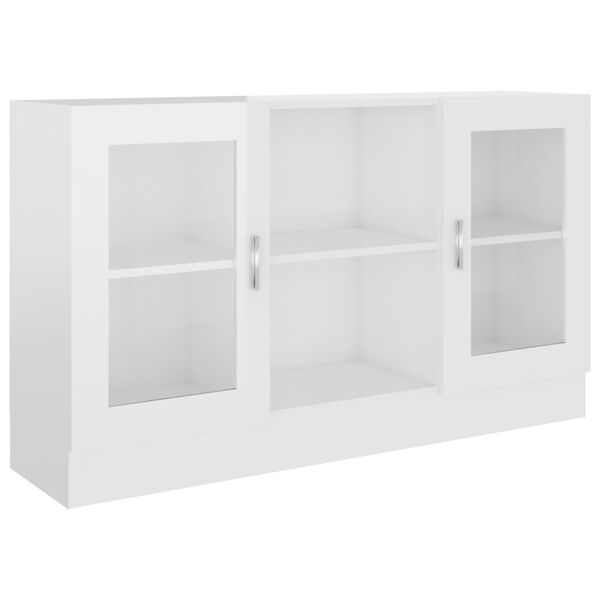 vidaXL Vitrinenschrank Hochglanz-Weiß 120x30,5x70 cm Holzwerkstoff