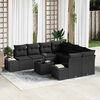 vidaXL Garten-Sofa-Set mit Kissen 9 pcs Schwarz Poly-Rattan