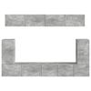 vidaXL TV-Schrankset Wandmontiert 5 pcs Beton Grau Holzwerkstoff