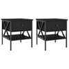 vidaXL Nachttische 2 Stk. Schwarz 40x42x45 cm Holzwerkstoff