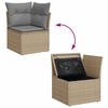 vidaXL 6-tlg. Garten-Sofagarnitur mit Kissen Beige Poly Rattan
