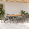 vidaXL Garten Essgruppe 7 pcs Grau Poly-Rattan