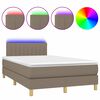 vidaXL Boxspringbett mit Matratze & LED Taupe 120x190 cm Stoff