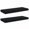vidaXL Schweberegale 2 Stk. Schwarz 60x23,5x3,8cm MDF