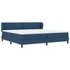 vidaXL Boxspringbett mit Matratze mit Kopfteil Blau 200 x 200 cm Stoff