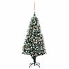 vidaXL K&uuml;nstlicher Weihnachtsbaum mit LEDs Kugeln Zapfen 150 cm