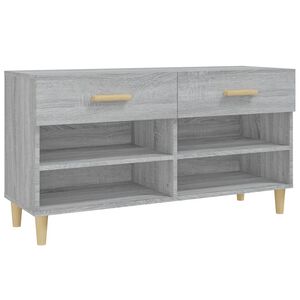 vidaXL Schuhschrank Grau Sonoma 102x35x55 cm Holzwerkstoff