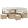 vidaXL Garten-Sofa-Set mit Kissen mit Speicher 8 pcs Beige und Creme