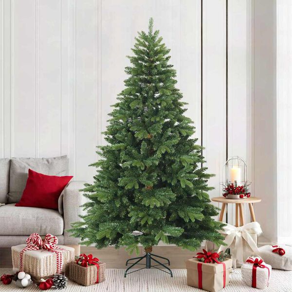vidaXL Künstlicher klappbarer Weihnachtsbaum mit Ständer Grün 210 cm