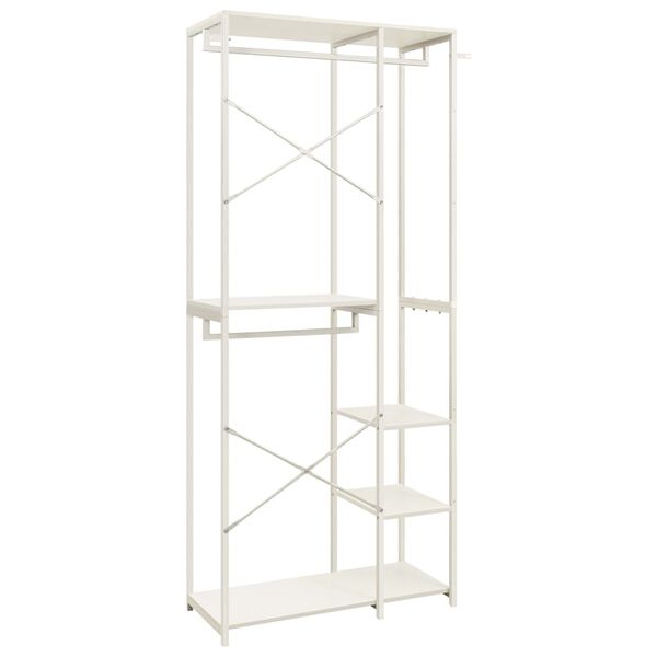 vidaXL Kleiderschrank Wei&szlig; 90x40x213 cm Metall Holzwerkstoff