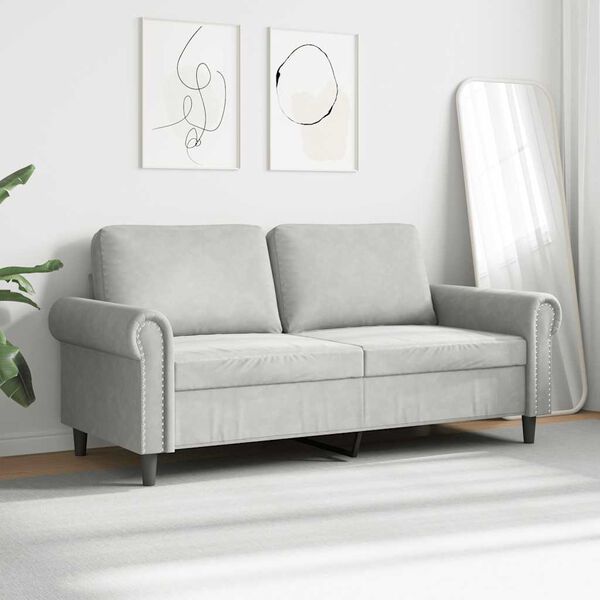 vidaXL 2-Sitzer-Sofa Hellgrau 140 cm Samt