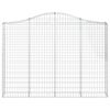 vidaXL Gabionen mit Hochbogen 2 Stk. 200x30x140/160cm Verzinktes Eisen