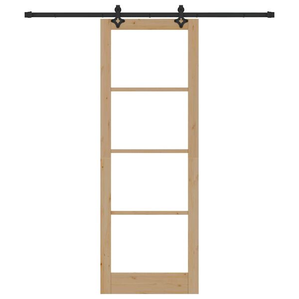 vidaXL Schiebet&uuml;r Natur 83 x 232 cm Massivholz Kiefer und Glas