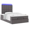 vidaXL Ottoman-Bett mit Matratze & LEDs Grau 120x200 cm Kunstleder