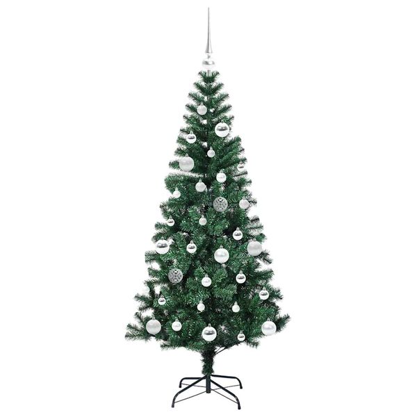 vidaXL K&uuml;nstlicher vorbeleuchteter Weihnachtsbaum Gr&uuml;n 150 cm