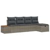vidaXL Gartensofa-set 5 stk. Grau Poly-Rattan