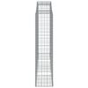 vidaXL Gabionen mit Hochbogen 10 Stk 300x50x200/220cm Verzinktes Eisen