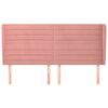 vidaXL Kopfteil mit Ohren Rosa 163x23x118/128 cm Samt