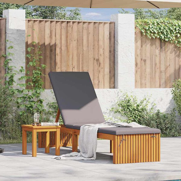 vidaXL Sonnenliege &Ouml;l-Natur 200 x 55 x 94 cm Massivholz Akazie