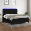 vidaXL Boxspringbett mit Matratze & LED Schwarz 180x200 cm Stoff