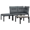 vidaXL 4-tlg. Garten-Lounge-Set Schwarz und Grau Poly Rattan