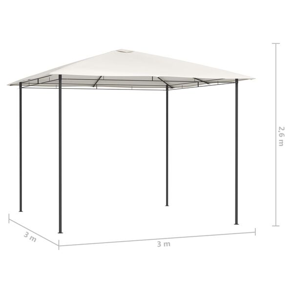 vidaXL Pavillon 3x3x2,6 m Creme 160 g/m²