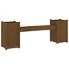 vidaXL Gartenbank mit Pflanzkübeln Honigbraun 180x36x63 cm Massivholz