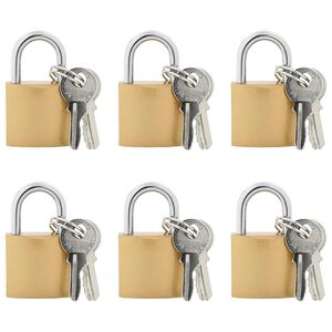 vidaXL U Schloss mit Schl&uuml;sseln 6 pcs Messing Eisen