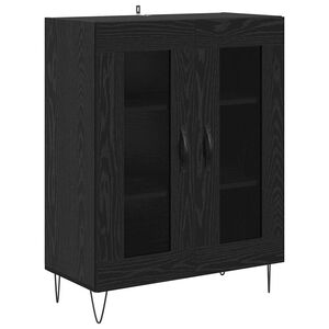 vidaXL Sideboard Schwarz Eichen-Optik 69,5 x 34 x 90 cm Holzwerkstoff