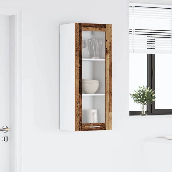 vidaXL H&auml;ngeschrank mit T&uuml;r Altholz 40 x 31 x 100 cm Holzwerkstoff