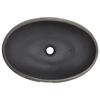 vidaXL Aufsatzwaschbecken Schwarz und Grau Oval 59x40x15 cm Keramik