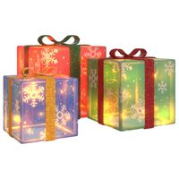vidaXL Beleuchtete Geschenkboxen 3 Stk. 64 LEDs Warmweiß