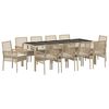 vidaXL Garten Essgruppe 11 pcs Beige Poly-Rattan