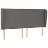 vidaXL Kopfteil mit Ohren Grau 203x23x118/128 cm Kunstleder