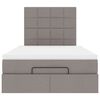 vidaXL Ottoman-Bett mit Matratze & LEDs Taupe 120x190 cm Stoff