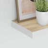 vidaXL Schweberegale 2 Stk. Eichen-Optik und Wei&szlig; 23x23,5x3,8 cm MDF