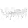 vidaXL Garten Essgruppe 7 pcs Wei&szlig; Aluminium