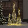 vidaXL Weihnachtsbaum mit 90 LEDs 3 pcs Warmwei&szlig; 20 x 20 x 80 cm Acryl