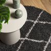 vidaXL Shaggy-Teppich PAMPLONA Hochflor Modern Schwarz Creme Ø 80 cm