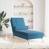 vidaXL Massage-Chaiselongue mit Nackenrolle Blau Samt