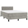 vidaXL Boxspringbett mit Matratze & LED Hellgrau 120x190 cm Samt